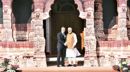 Prime Minister Narendra Modi with French President Emmanuel Macron in Delhi.