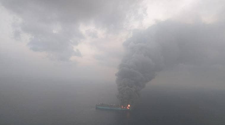 Ship catches fire, Maersk Honam, Container vessel fire, Lakshadweep ship fire, Maersk Honam, Maersk Line fire, Ship with Indians fire, Indian Express