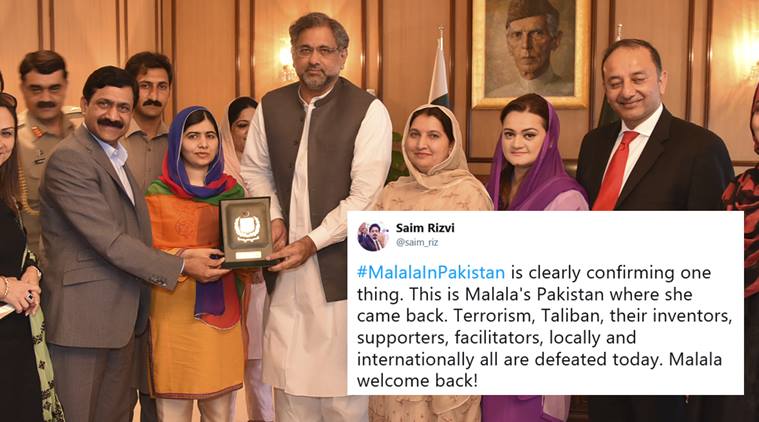 Malala Yousafzai, Malala Yousafzai pakistan, malala in pakistan, malala home coming, malala taliban attack, pakistan news, viral news, trending news, indian express