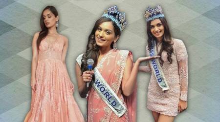 Manushi Chhillar, Manushi Chhillar latest photos, Manushi Chhillar fashion, Manushi Chhillar salmon dresses, Manushi Chhillar Zara Umrigar, Manushi Chhillar Anita Dongre, Manushi Chhillar ball gowns, Manushi Chhillar saris, indian express, Indian express news