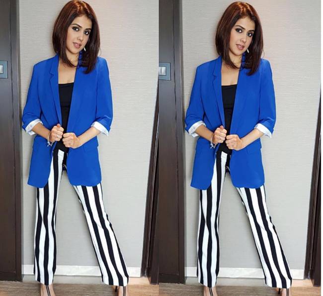monochrome stripes, different ways to wear monochrome stripes, Kangana Ranaut monochrome stripes, Anushka Sharma monochrome stripes, Genelia Deshmukh monochrome stripes, Malaika Arora monochrome stripes, Rakul Preet monochrome stripes, indian express, indian express news