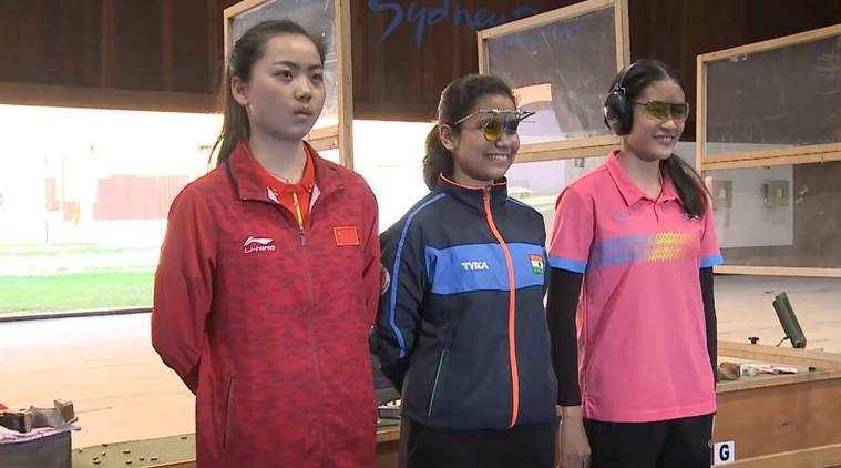 Muskan Bhanwala after winning gold in 25m Pistol at ISSF Junior World Cup