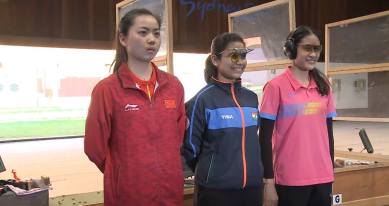 Muskan Bhanwala after winning gold in 25m Pistol at ISSF Junior World Cup