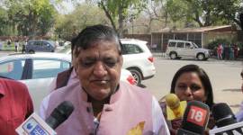 Naresh Agrawal quit the Samajwadi Party and formally joined the BJP in New Delhi after he lost out his Rajya Sabha re-nomination to Jaya Bachchan. (Source: Express photo by Praveen Jain)