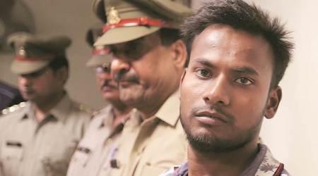 Sudhir Kumar Bhagat in police custody. Gajendra Yadav