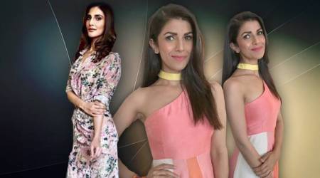 Nimrat Kaur, Nimrat Kaur latest photos, Nimrat Kaur fashion, Nimrat Kaur Vedika M, Nimrat Kaur handpainted dress, Nimrat Kaur summer dress ideas, Nimrat Kaur one-shouldered dress, indian express, indian express news