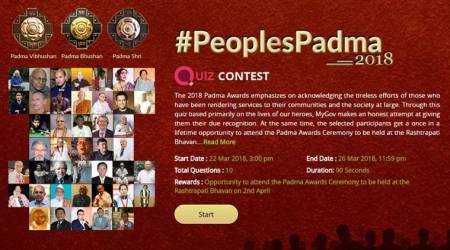 Padma quiz 2018, Padma quiz, Padma awards ceremony, mygov.in, peoples padma quiz, india news, indian express, indian express news