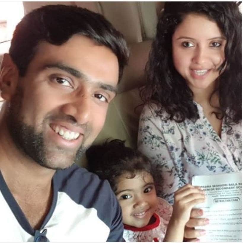 Ravichandran Ashwin with his family.