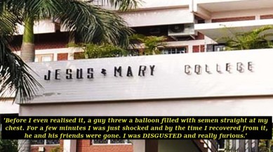 holi, holi semen balloons, holi semen balloons on DU students, semen balloons thrown on Delhi University students, semen balloons on Jesus and Mary students, Semen balloons thrown on Lady Sri Ram student, Indian Express, Indian Express news