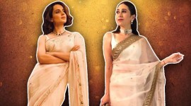 sheer saris, bollywood sheer saris, semi-sheer sari, bollywood semi-sheer saris, Kangana Ranaut, Karisma Kapoor, Manushi Chhillar, Shilpa Shetty, Ileana D'Cruz, Shriya Sharan, Mashuri Dixit, celeb fashion, bollywood fashion, indian express news