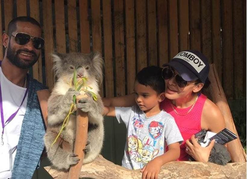 Shikhar Dhawan spending time with family