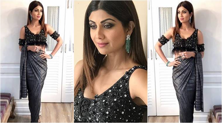 shilpa shetty black dress