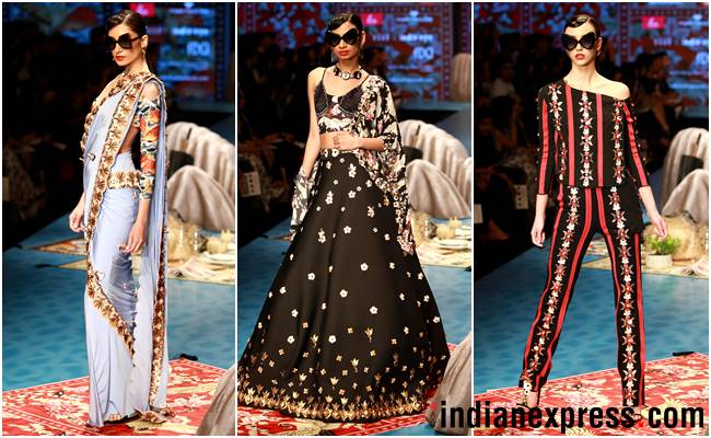 Amazon India Fashion Week AW’18, AIFW 2018, AIFW Day 3, Anju Modi, Shivan and Narresh, Nida Mahmood, Wendell Rodricks, Pinnacle by Shruti Sancheti, Esha Amiin, Gaurav Jai Gupta, celeb fashion, bollywood fashion, indian express, indian express news