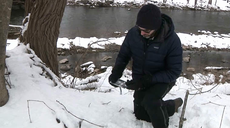 Snowflake analysis, Columbia University, climate change, spectrometer, atmospheric conditions, satellite models, microscopic study, weather patterns, watersheds