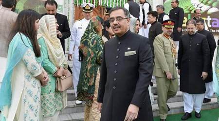 Pakistan's envoy to India Sohail Mahmood during Pakistan National Day celebrations at Pakistan High Commission in New Delhi on Friday. (PTI)