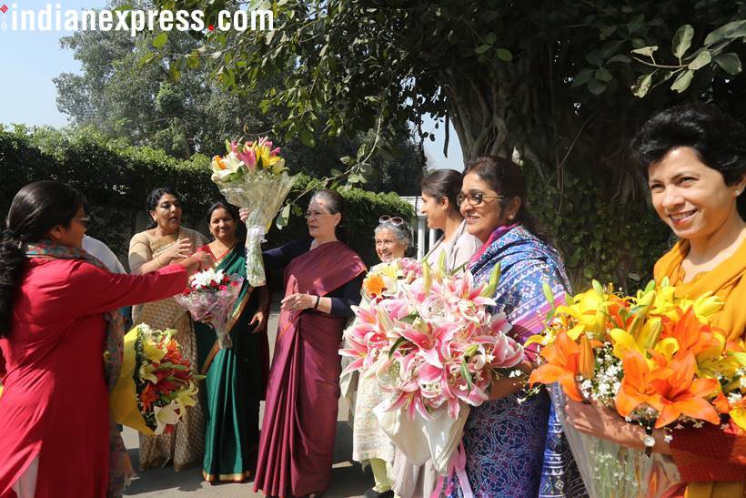 Sonia Gandhi, Congress, International Womens Day, Womens Day photos, Indian Express
