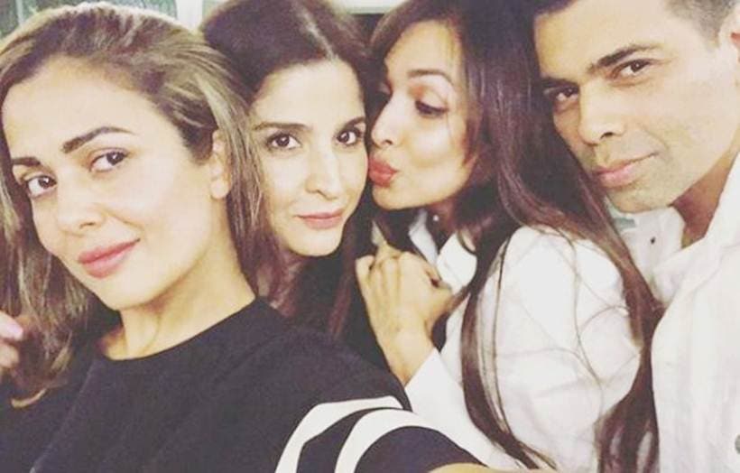 malaika arora, karan johar and amrita arora