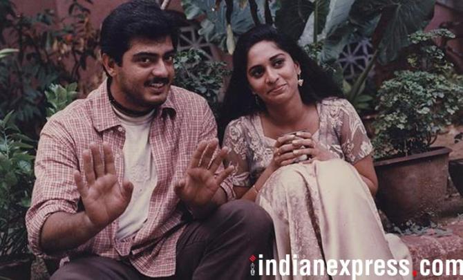 Ajith and Shalini in a film