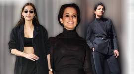 all black outfits, all-black fashion, Priyanka Chopra, Priyanka Chopra all black fashion, Priyanka Chopra fashion, Kangana Ranaut all black fashion, Kangana Ranaut fashion, Sonam Kapoor all black, Esha Gupta all black, Alia Bhatt all black, indian express, indian express news