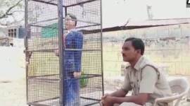 ambedkar statue locked in iron cage, ambedkar statue locked, ambedkar statue disfigured, ambedkar jayanti, bhimrao ambedkar, india news