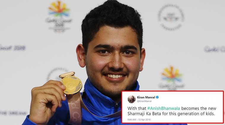 cwg 2018, Anish Bhanwala, bhanwala, youngest medallist cwg, india medals cwg, shooting news, commonwealth games 2018, trending news, indian express, twitter reactions