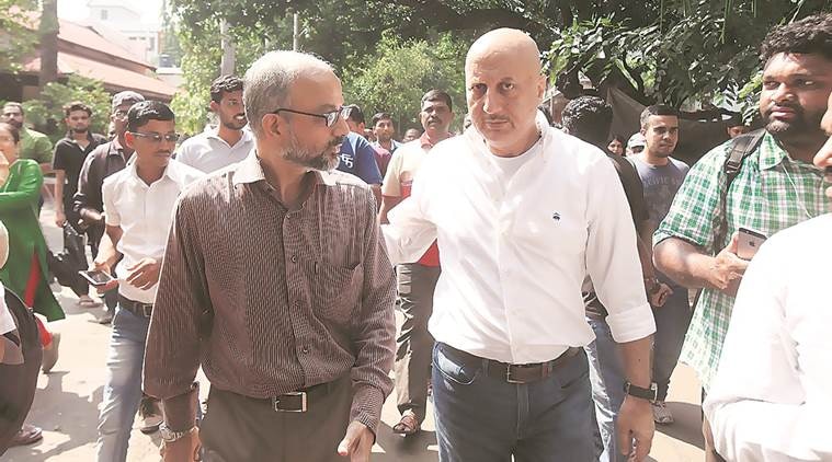 Anupam Kher was appointed as the head of the FTII Society by the I&B Ministry on October 11 last year. (Express photo)