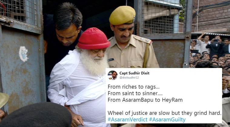 Asaram Bapu, Asaram news, Asaram verdict, Asaram verdict live, live Asaram, Asaram Bapu rape case, Jodhpur court, Madhusudan Sharma, Asaram Bapu court order, Asaram Bapu news, Asaram Bapu news, Asaram Bapu case, Asaram Bapu verdict Asaram Bapu latest news, Asaram Bapu rape case, twitter reactions, indian express, indian express news