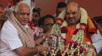 Karnataka elections: The BJP on April 8 had declared its first list of 72 nominees that included its chief ministerial candidate B S Yeddyurappa (left), and senior leaders K S Eshwarappa and Jagadish Shettar. (Express photo by Amit Mehra/File)