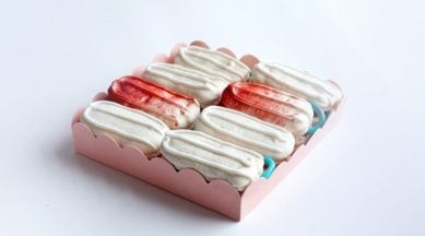 Food for thought: London bakery launches edible TAMPON macarons in 'blood' | Trending News - The Indian Express