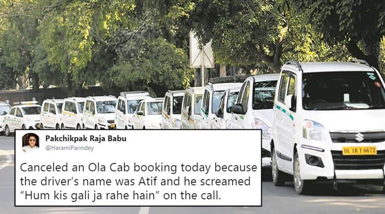 ola, VHP member cancels ola, muslim ola driver, abhishek mishra VHP, ola muslim driver controversy, VHP member muslim ola driver, twitter reactions, indian express news