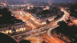 A bird’s eye view of Connaught Place. (Express Photo by Praveen Khanna/File)