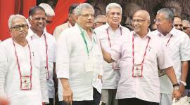 Sitaram Yechury was re-elected as CPI(M) general secretary in Hyderabad on Sunday. (PTI)