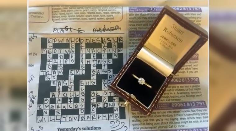 Romantic Riddle UK Man Proposes Girlfriend With A Special Crossword 