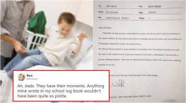 dad writing leave letter for his son, dad letter to school for his kid, twitter moments, viral twitter moments