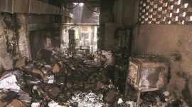 The fire is believed to have started from the electricity meter. (Abhinav Saha)