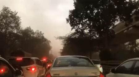 Delhi-NCR residents witness dust storm, thunderstorm
