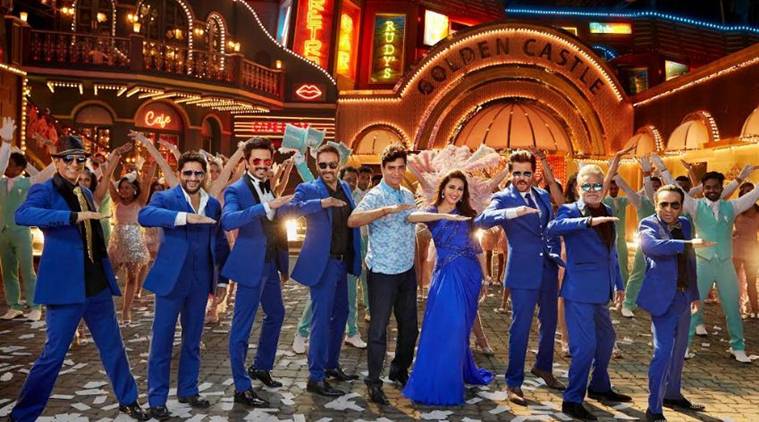the cast of total dhamaal with director Indra Kumar