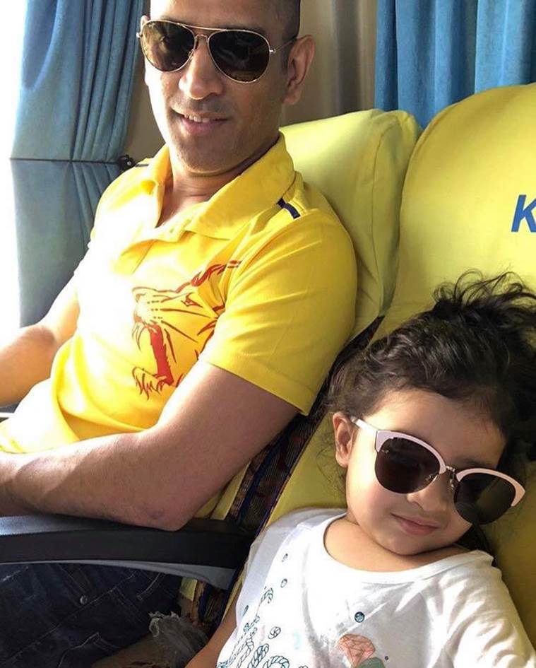 Ziva accompanies MS Dhoni to Hyderabad for match against SRH | Sports