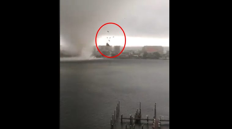 VIDEOS: Dramatic moment when tornado-like watersprout rips ...
