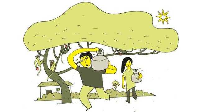 We can say without doubt that our modernity has not saved as much greenery as has the superstition of our elders. (Illustration: C R Sasikumar)