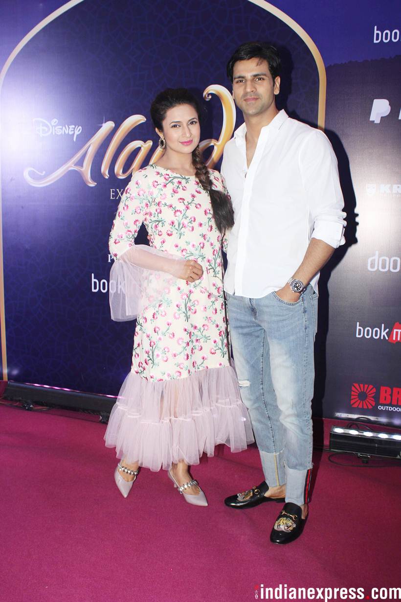 divyanka tripathi and vivek dahiya at disney india aladdin broadway
