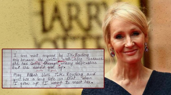 JK Rowling, JK Rowling J&K kid reply, Jammu & Kashmir, Jammu & Kashmir kid JK Rowling meet, JK Rowling send gift to Jammu & Kashmir kid, JK Rowling life story, JK Rowling inspirational quotes, indian express, indian express trending news