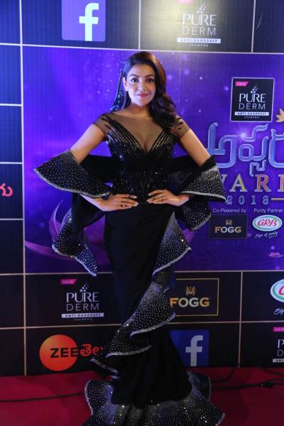 Kajal Agarwal at the Zee Telugu Apsara Awards 2018.