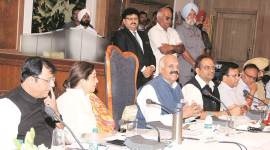 At the meeting of the UT Administrator Advisory Council at Hotel Mountview in Chandigarh on Wednesday. (Express photo)