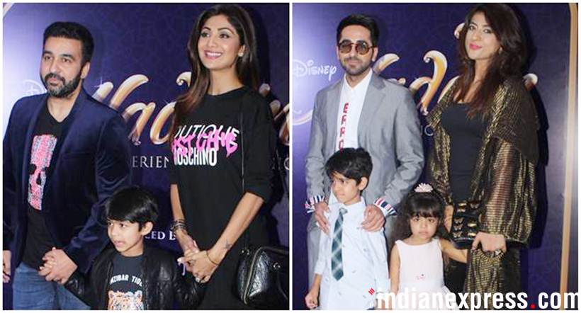 shilpa shetty ayushmann khurrana at disney india aladdin broadway