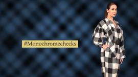 Malaika Arora, Malaika Arora monochrome checks, Malaika Arora latest photos, Malaika Arora fashion, monochrome stripes, monochrome polka dots, monochrome designs, Aishwarya Rai Bachchan monochromes, karisma kapoor monochromes, kangana ranaut monochromes, anushka sharma monochromes, indian express, indian express news