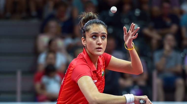   Manika Batra in action for India at the Commonwealth Games in Gold Coast 