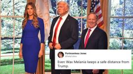 melania trump, melania wax statute, Madame Tussauds NY, Madame Tussauds melani atrump, sean spicer, melani trump Madame Tussauds NY, melania wax statute, indian express, world news