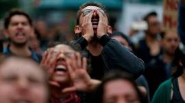 Students protest the murder of three film students who have become emblematic of Mexico's missing, in Mexico City. (AP)