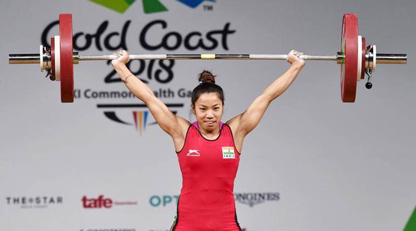Mirabai Chanu in action on Day 1 of Commonwealth Games